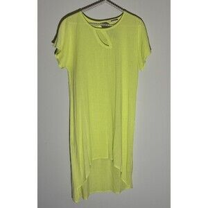 Soft Surroundings Small Dress Lime Green Tunic Lightweight Asymmetric Cotton New